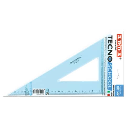 Squadra ARDA Linea Tecnoschool polistirolo termoresistente azzurro trasparente 60° cm 30 - 40230SS